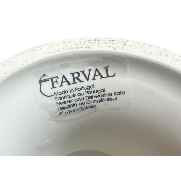 Farval Portugal Winter Christmas Embossed Snowflake Pedestal Serving Bowl Dish - Picture 6 of 6